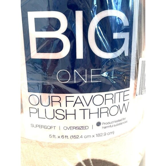 Kitty Cat Kitten Peach Supersoft Plush Throw Blanket Autumn Fall The Big One NEW - Picture 4 of 6